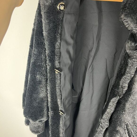 St. John Coat Collection Black Faux Fur Jacket XS - Picture 3 of 13